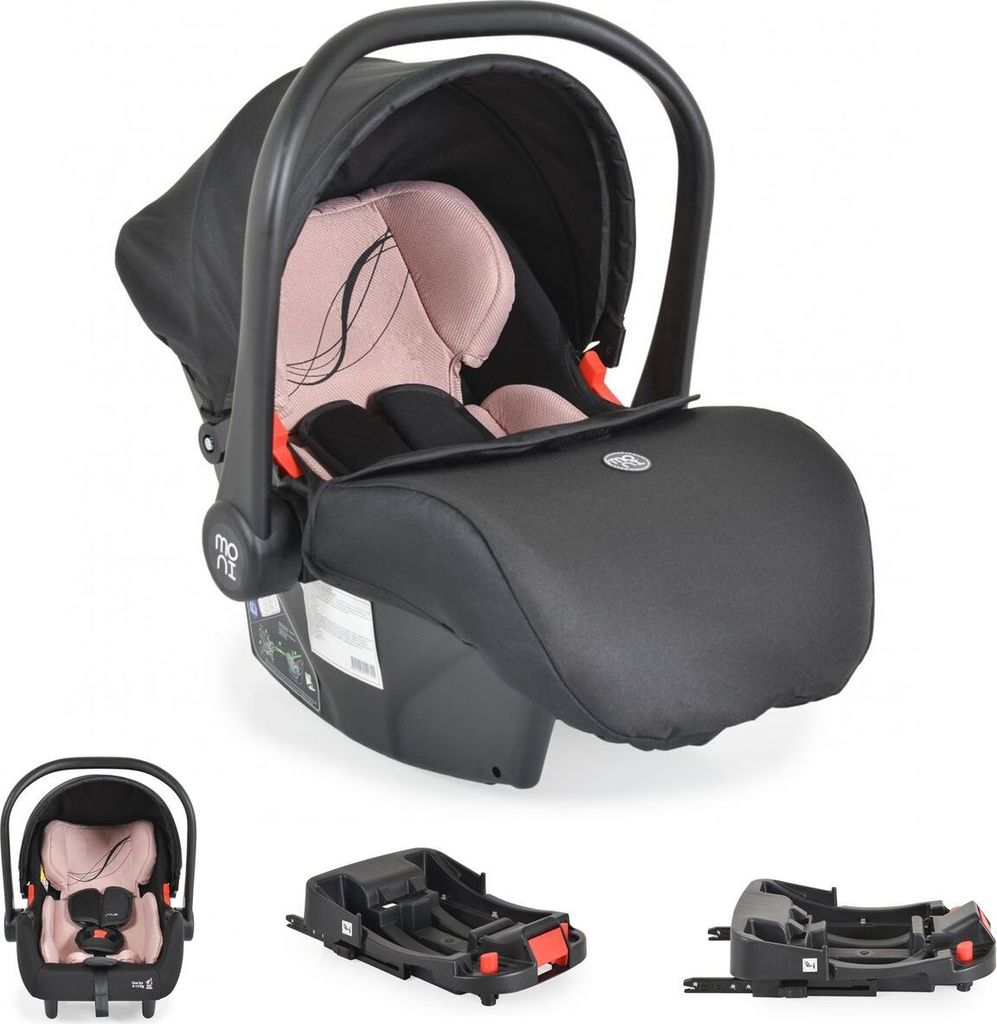 Moni Babyschale Multi Set mit Isofixbasis Royal, i-Size (40 - 87cm) Gruppe 0+ rosa