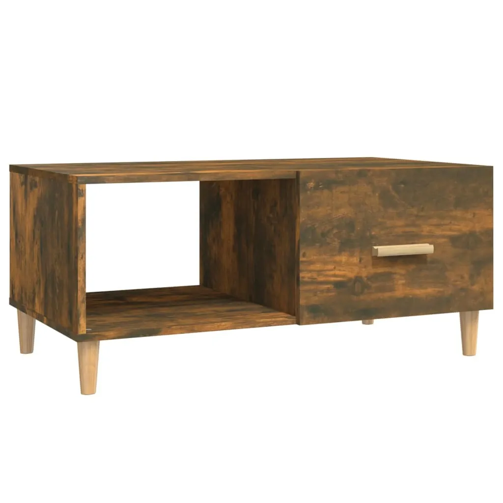 SYFAX™ Tavolino da Salotto Rovere Fumo 89,5x50x40 cm Legno Multistrato