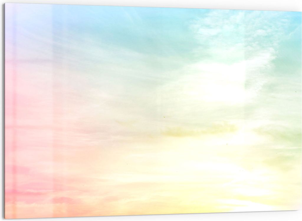 DEQORI Küchenrückwand Glas 60x40 cm 'Pastelliger Himmel' Spritzschutz Bad Rückwand