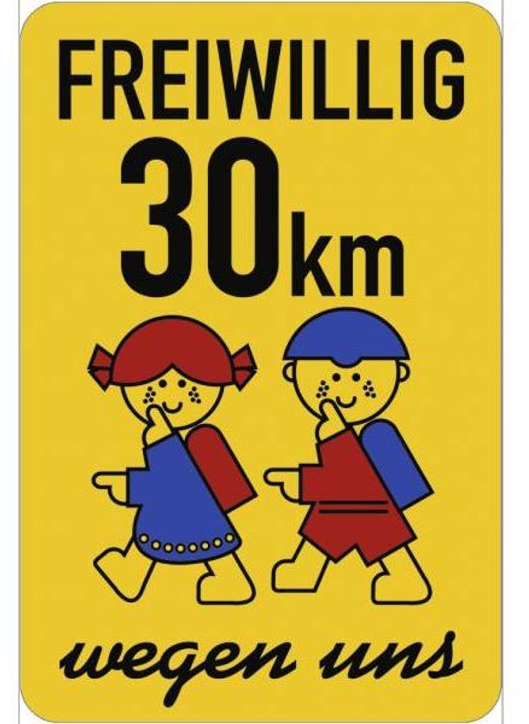 Dreifke® Schulwegschild "FREIWILLIG 30 km ... wegen Produktbild 