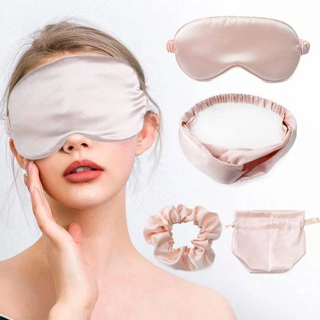 Masque de sommeil occultant en soie pour voyage et nuit réparatrice