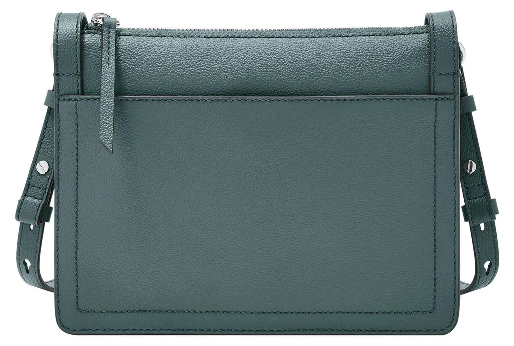 FOSSIL Sac Taryn en Cuir Bleu Gris : Bandoulière Réglable et Fonctionnel