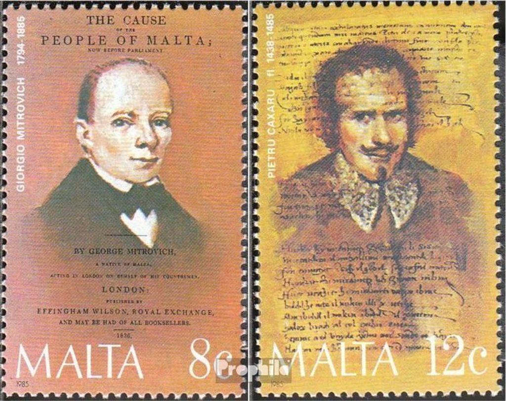 Briefmarken Malta 1985 Mi 734-735 (kompl.Ausg.) postfrisch Persönlichkeiten