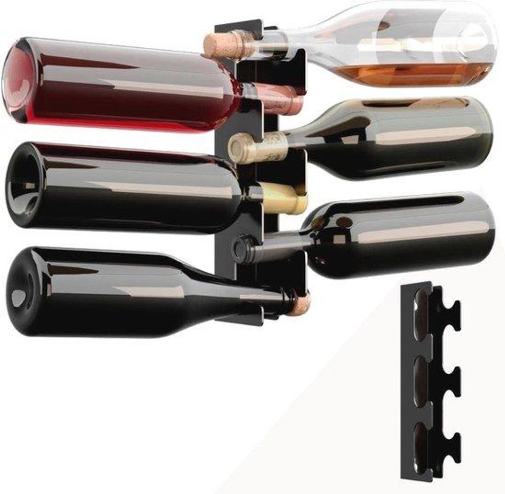 Wandmontage Wijnrek - Metalen Wijnhouder mit elegantem Design und stapelbarer Kapazität