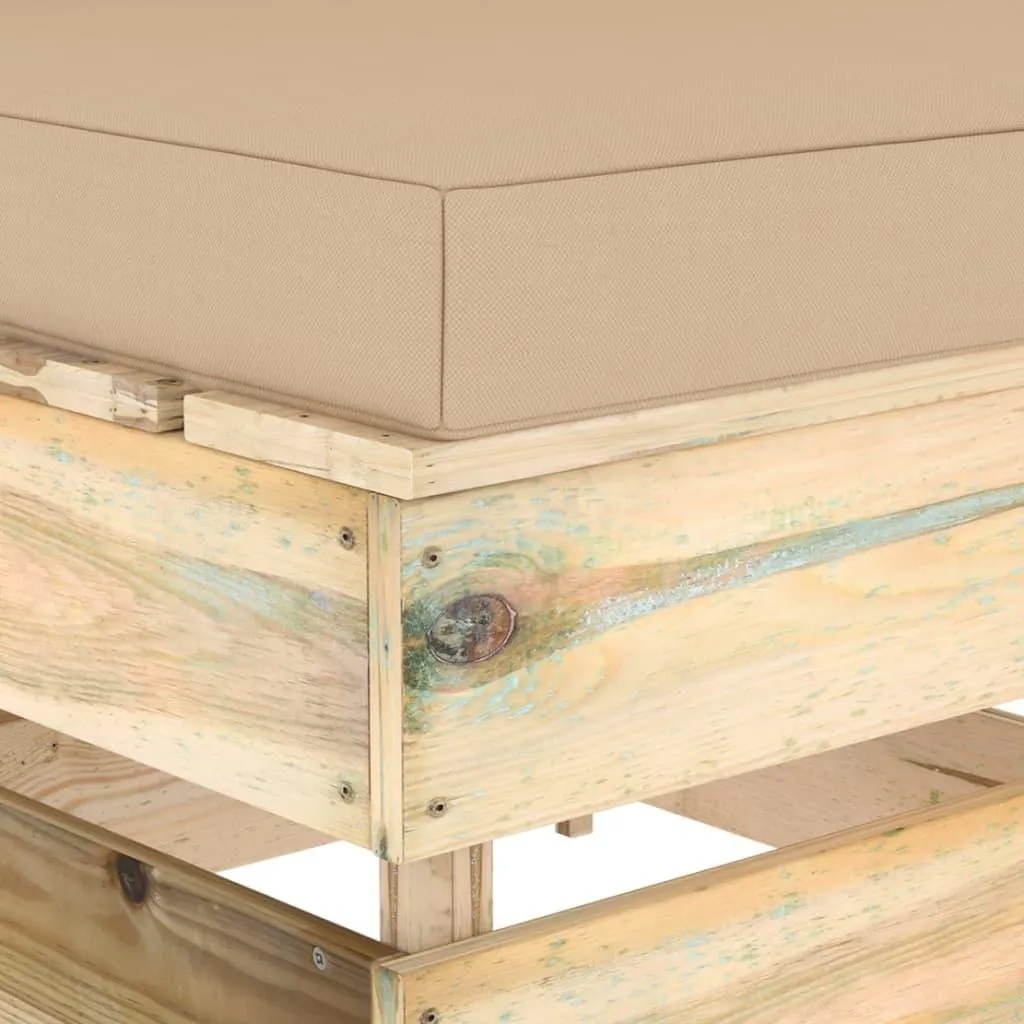 Offerta Divano Centrale Outdoor Legno Impregnato e Cuscini Soft - 4