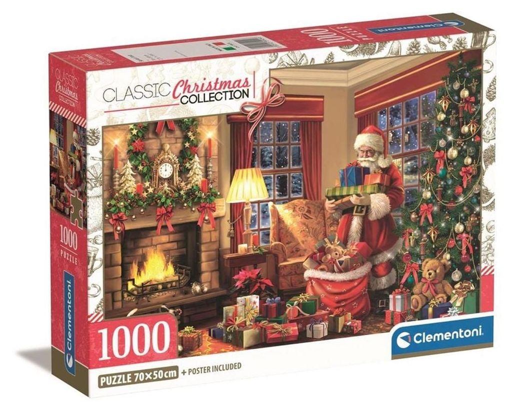CLEMENTONI Puzzle 1000 HQC Santa's Visit 39924 Obrázek produktu 