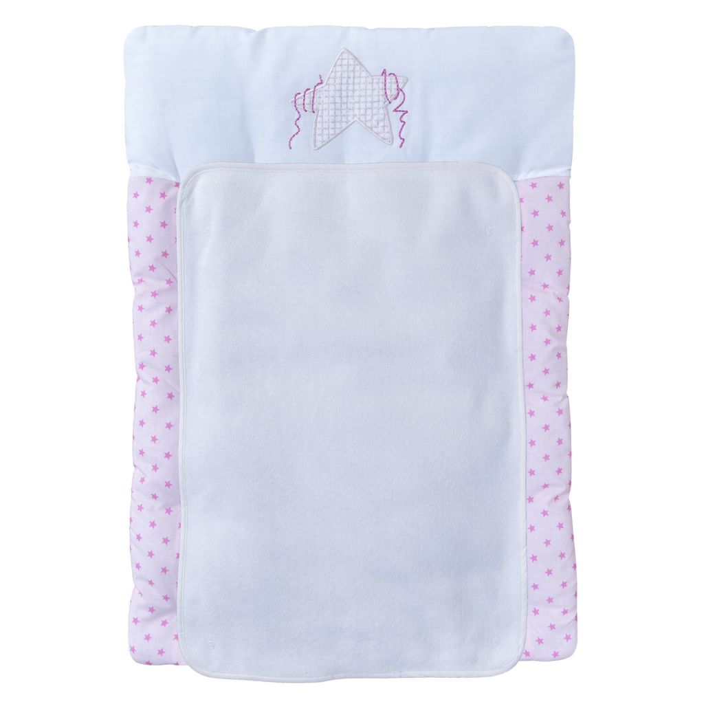 Baby-Delux Wickelauflage 50x70 inkl. abnehmbarer Frotteeauflage Twinkle Star Rosa Wickelunterlage Wickelkommode, Wickeltisch Baumwolle waschbar