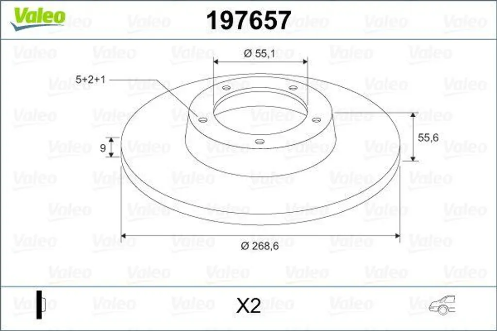Disque de frein Valeo 197657 OE 4243120390 pour Toyota Celica