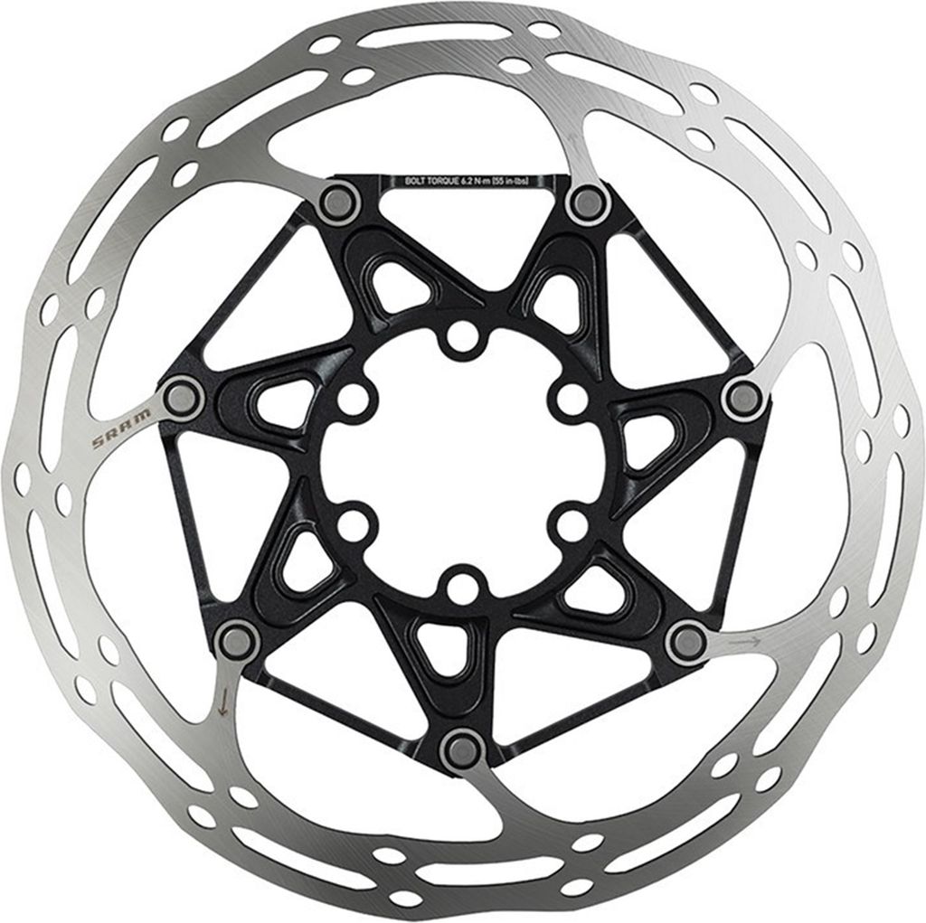 SRAM 00.5018.037.020 Bremsscheibe 'CenterLine' Rounded, Ø 180 mm, 6-Loch, 2-teilig, schwarz/silber, 2-teilig (1 Set)