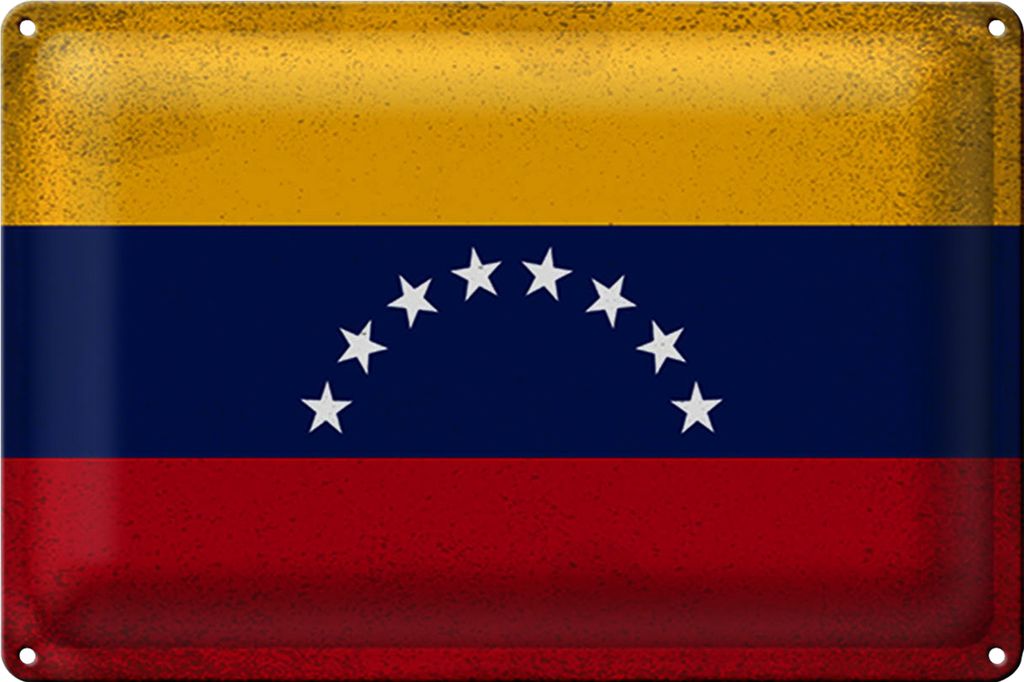 Blechschild Flagge Venezuela 40x30cm Flag Venezuela Vintage