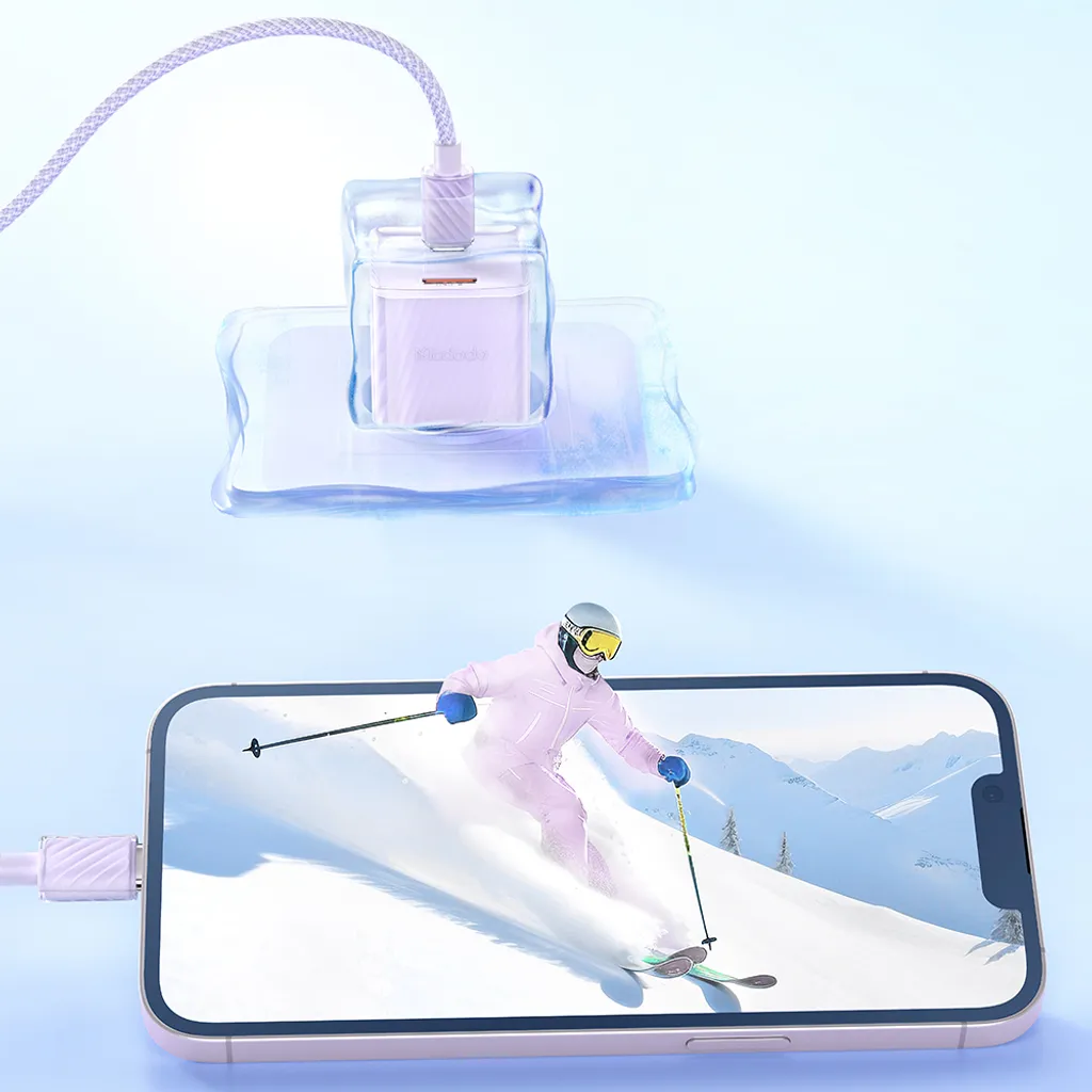 Chargeur de Voyage Rapide 33W pour iPhone et Android, Double USB Violet - 8