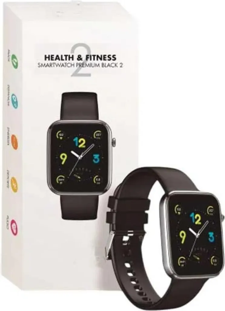 Montre connectée sport Jocca pour suivi cardiaque et messages noir