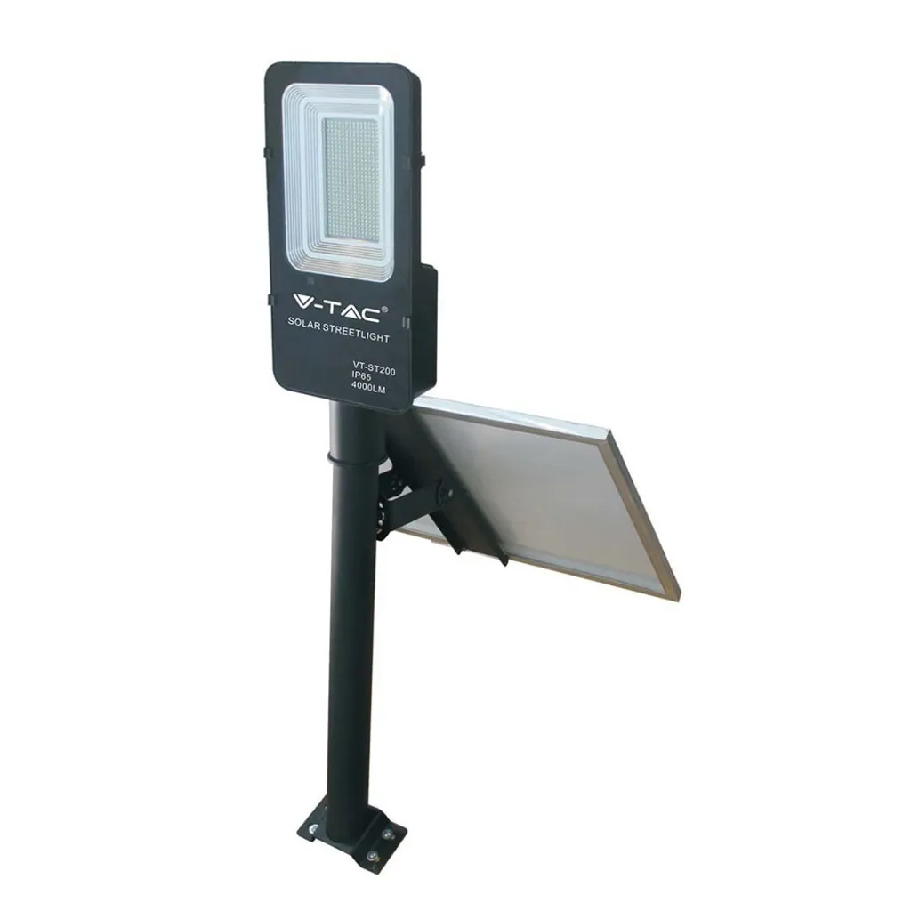 Projecteur de Rue Solaire 50W 4000K pour Éclairer Allée et Jardin Public