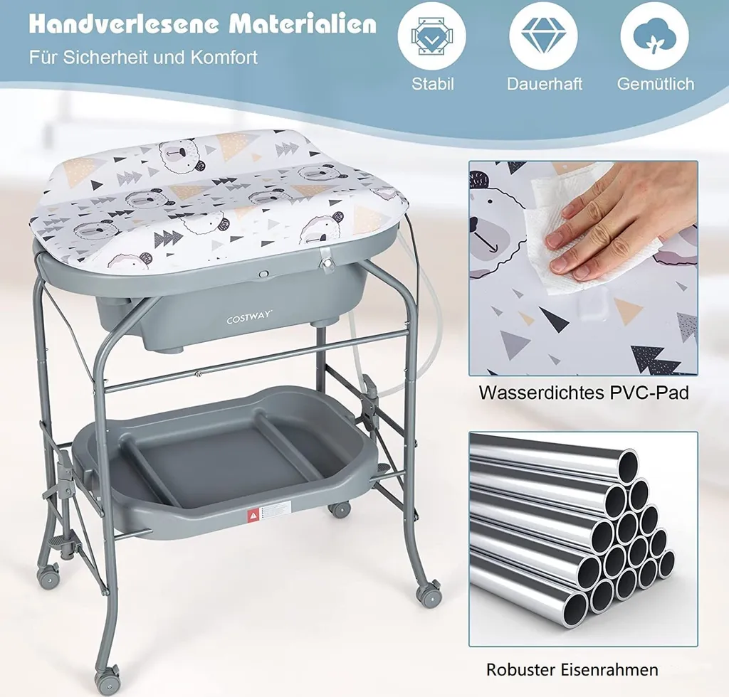 Table à langer ergonomique sur roues : finissez-en avec le mal de dos
