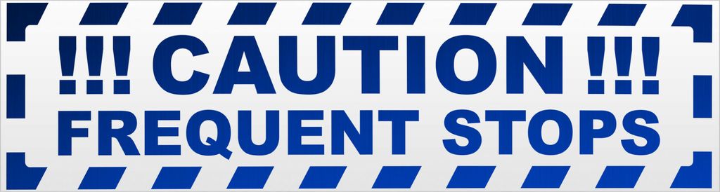 Kiwistar Caution Frequent Stops gestreift Magnetschild Schild magnetisch - 30cm Blau - reflektierend - Magnetfolie für Auto PKW Kfz