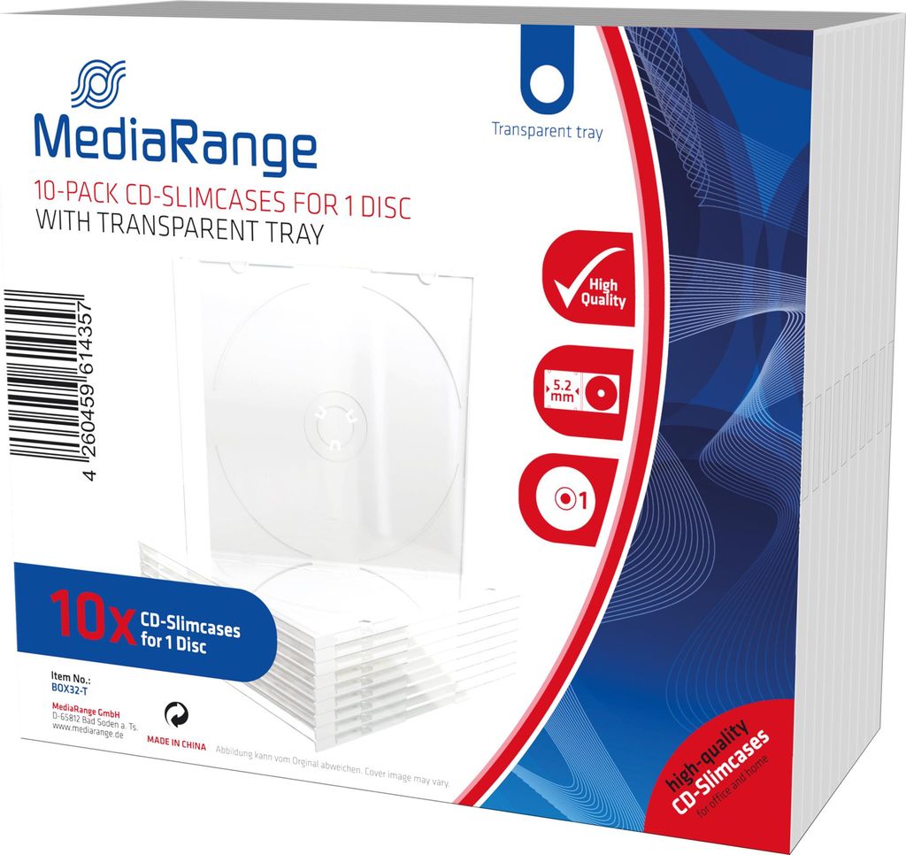 MEDIARANGE BOX32-T - Šperkovnice - 1 disk - Transparentní - Obrázek produktu 