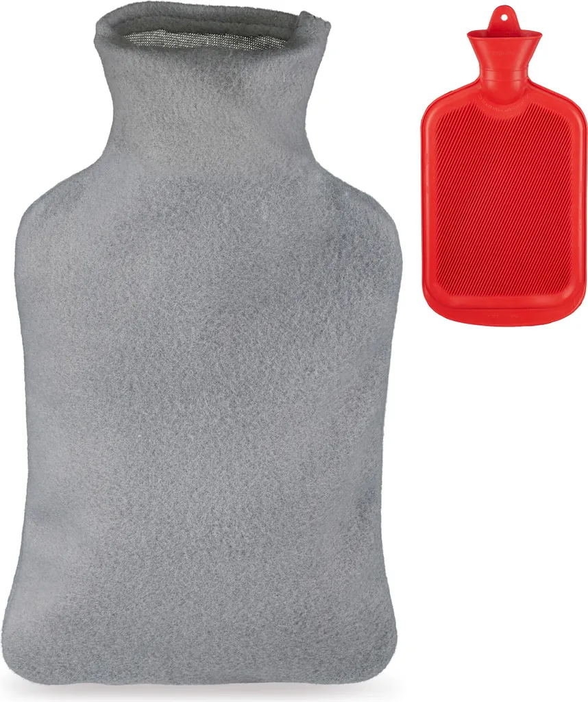 Bouillotte 2 Litres avec Housse pour Soulager les Tensions et le Froid