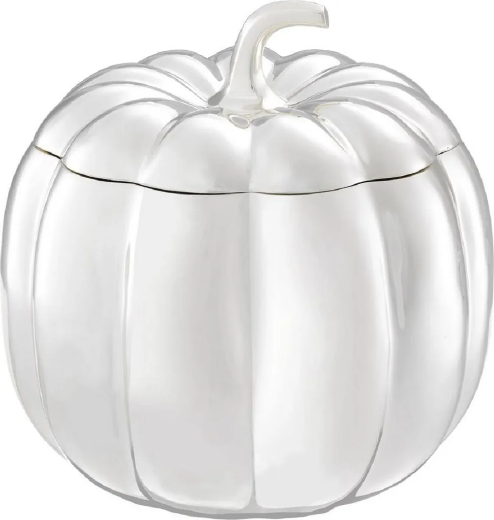 Casa Padrino Boîte de Rangement Citrouille Argentée de Luxe Ø 21,5 cm