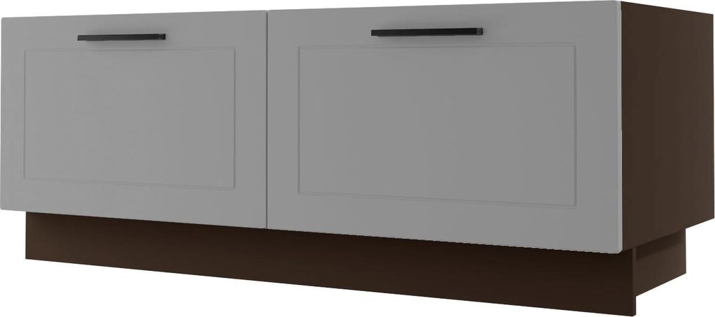 Küchenbank KVANTUM Vollauszug Soft-Close 120cm Korpus- & Frontfarbe wählbar (Q-D2A/120),dust grey matt,lava