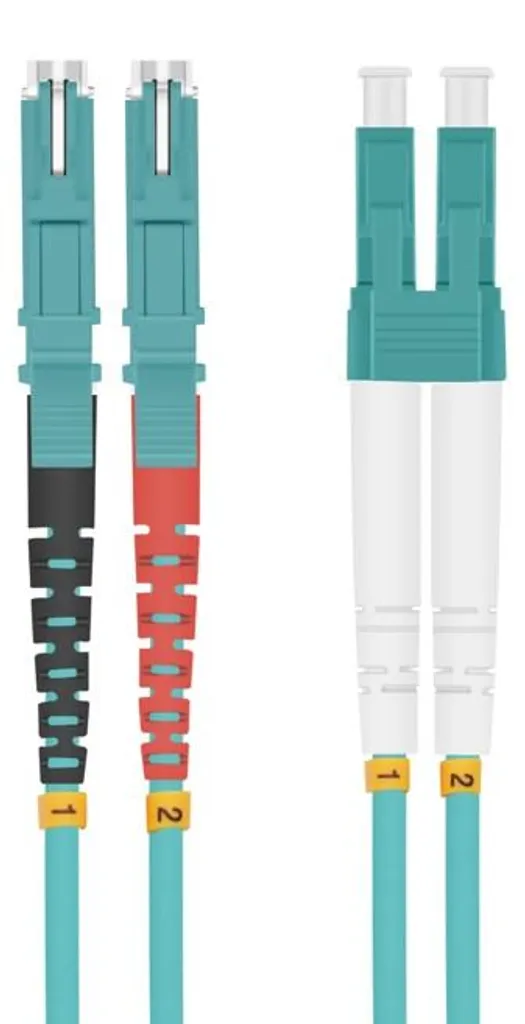Câble Fibre Optique OM3 10m Duplex E2000 LC 50/125 microns Aquamarine