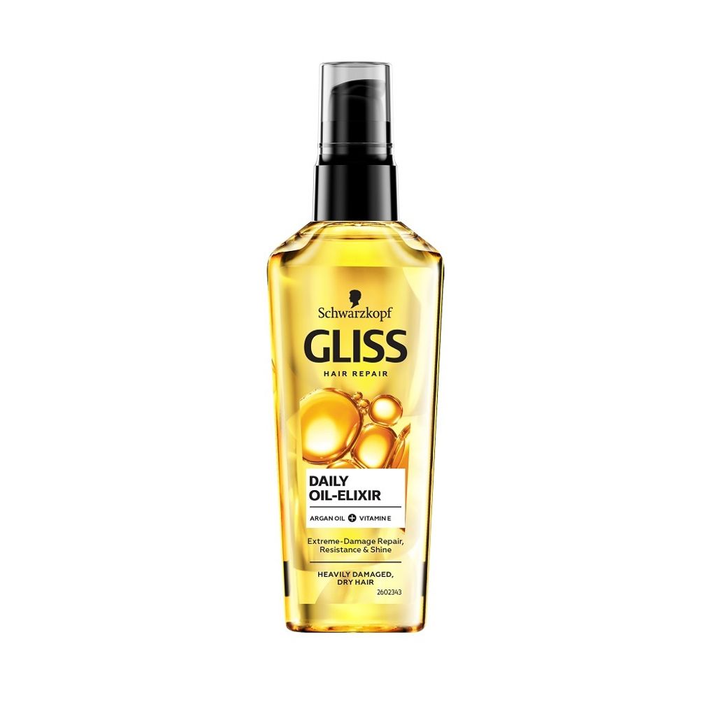 Schwarzkopf Gliss Daily Oil Elixir for Daily Use with Argan Oil and Vitamin E 75ml