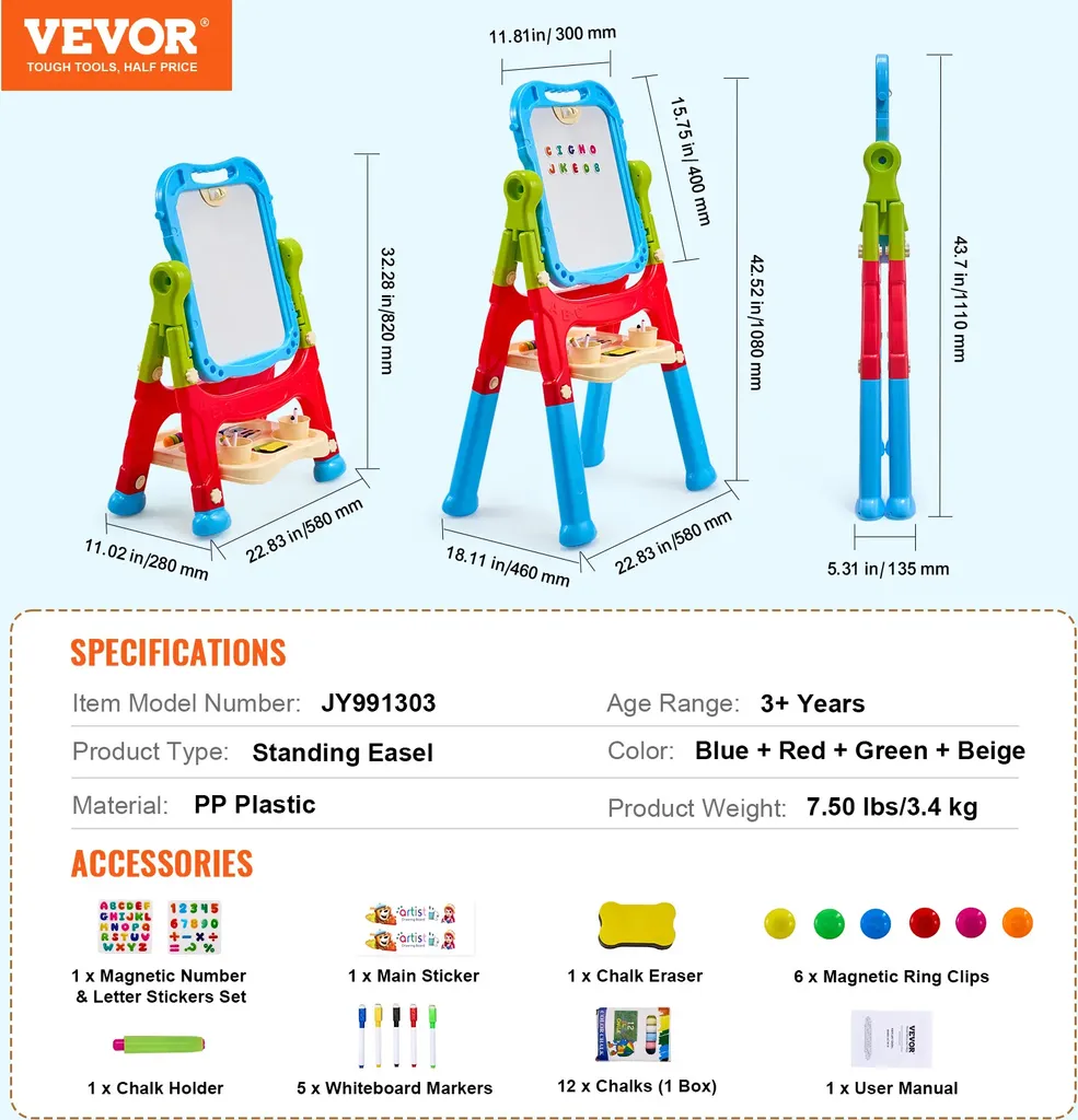 Tableau magnétique ajustable enfant : la solution pour dessiner partout - 6