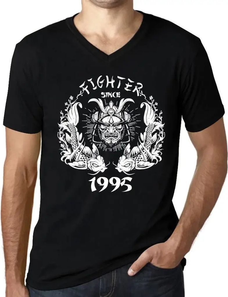 Herren Grafik T-Shirt V-Ausschnitt Kämpfer seit 1995 – Fighter Since 1995 – Geschenk 29. Geburtstag Jahrestag 29 Jahre Jubiläum 29 Jährige Mann