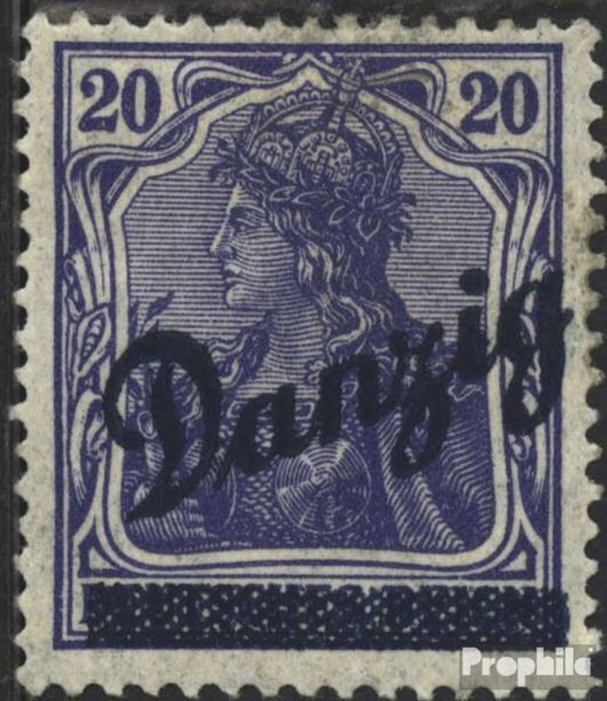 Briefmarken Danzig 1920 Mi 23 mit Falz Germania-Aufdruck
