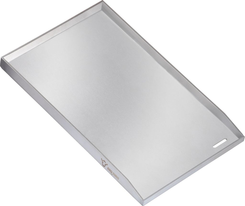 BBQ-Toro Edelstahl Grillplatte, 32,5 x 49 cm, BBQ Plancha, Grillblech, Grillpfanne, Grillschale