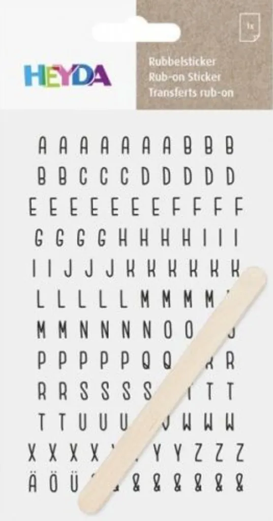 Heyda 203780909 RubSticker Lettres de Transfert Alphabet Noir et Blanc