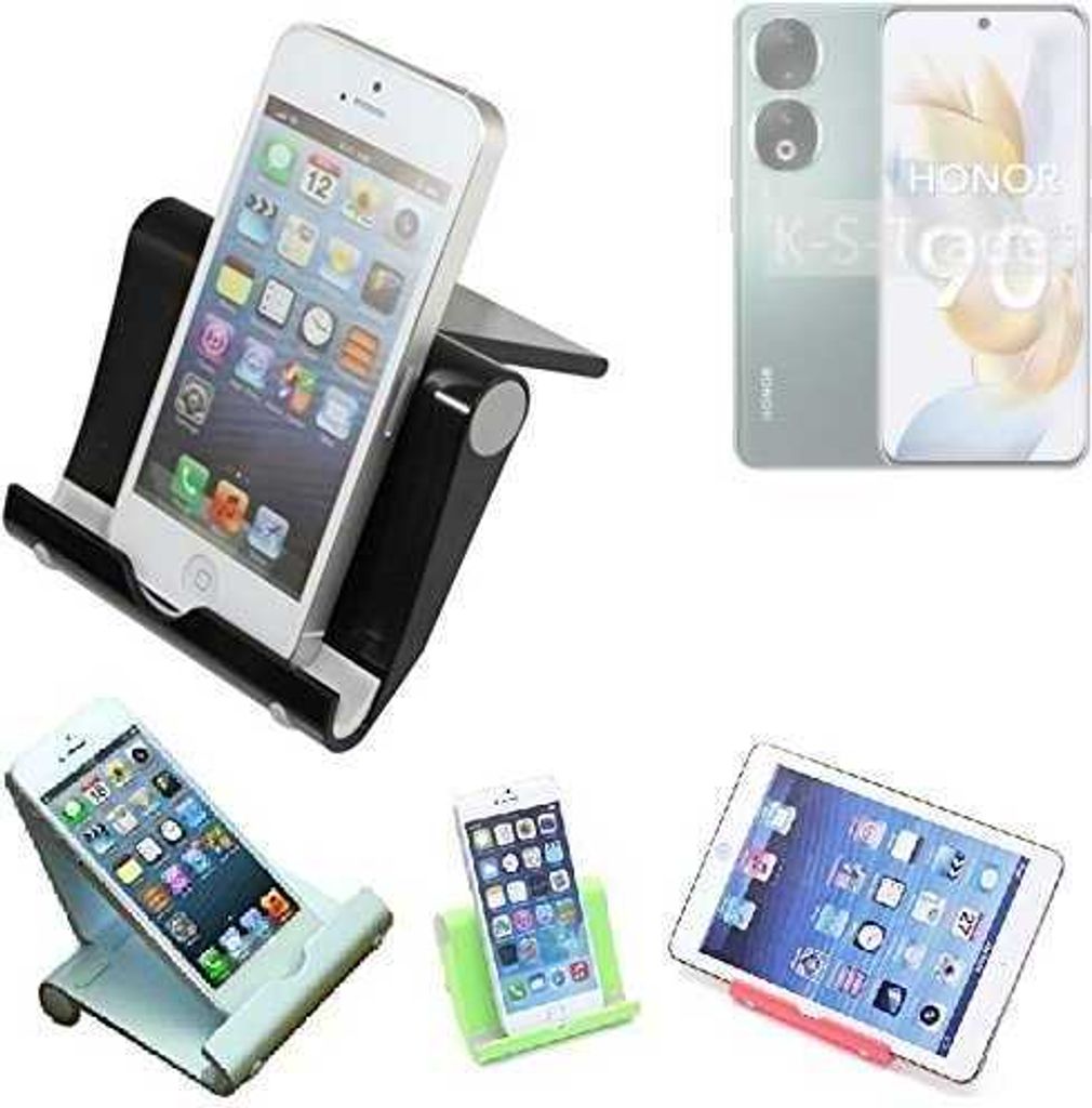 K-S-Trade Handy-Ständer kompatibel mit Honor 90 faltbarer Tischständer Smartphone Tablet Halterung Reise