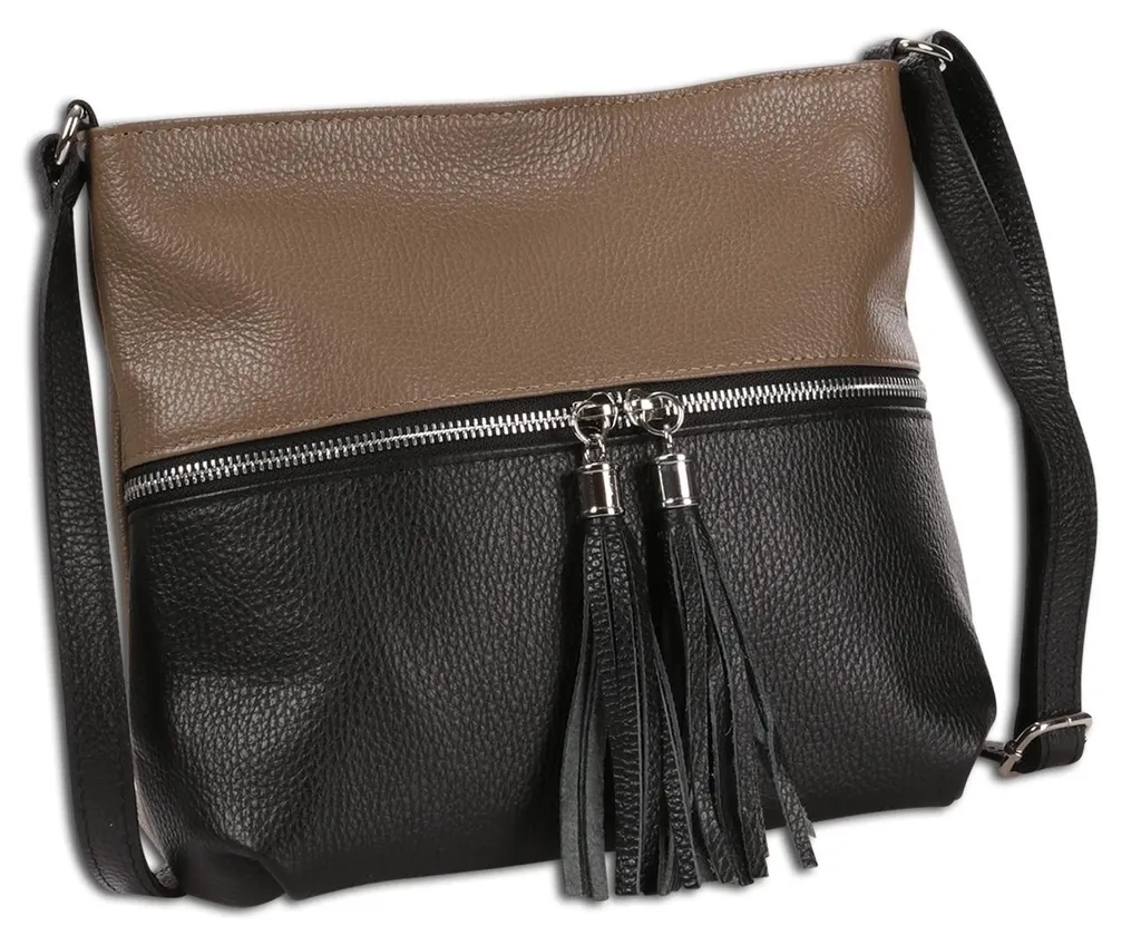 Petit sac noir 30x23x10 cm Toscanto, bandoulière réglable et robuste