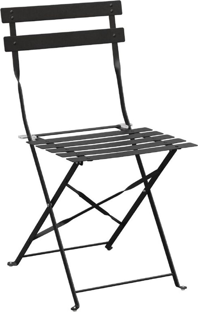 Bolero Klappbare Terrassenstühle Stahl, Schwarz (2 Stück) Produktbild 