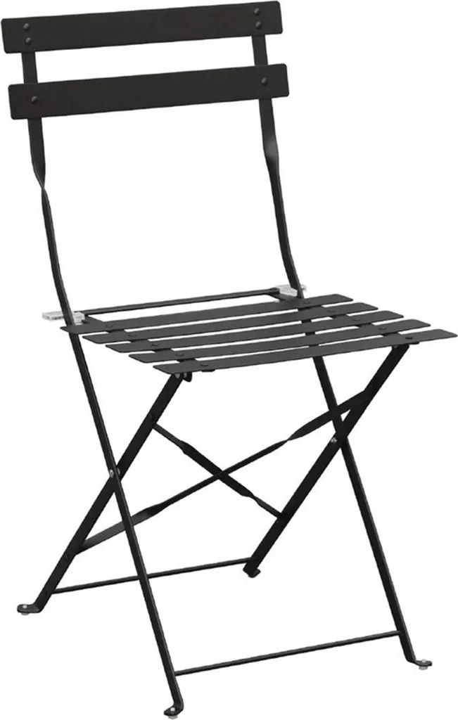 Sedie da Giardino Bolero Pieghevoli in Acciaio Nere - Set 2 Pezzi