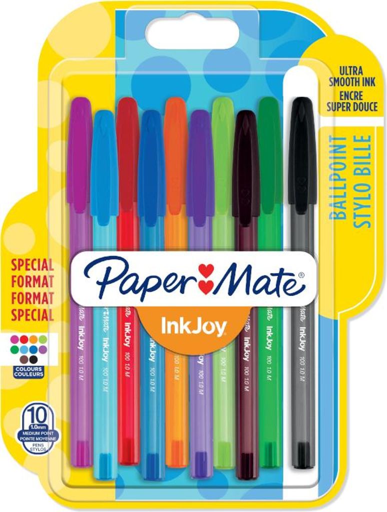 Papermate inkjoy 100 Schwarz, Blau, Grün, Rot Stick-Kugelschreiber 8 Stück(e)