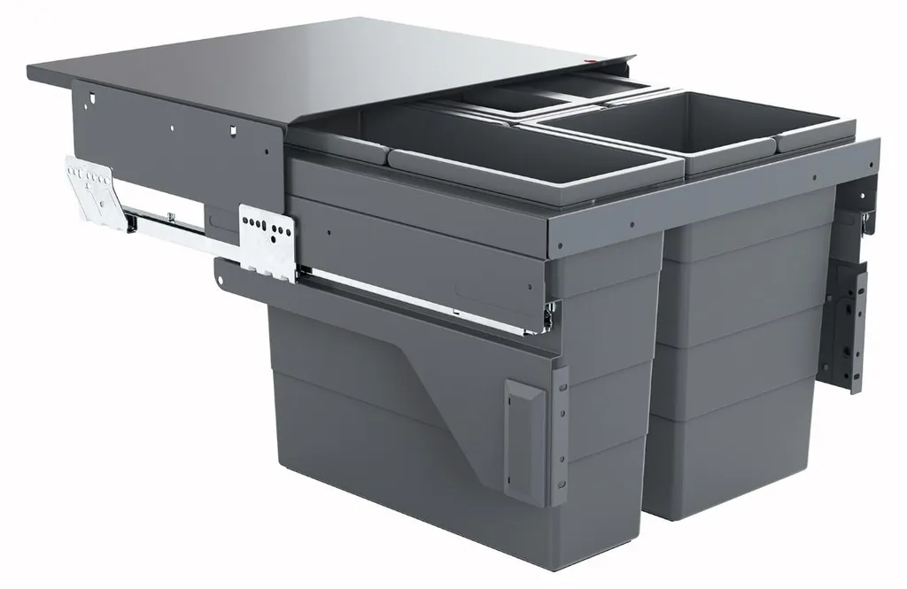 Système de poubelle Hailo 3610831 Cargo 500 Slide 43L pour cuisine