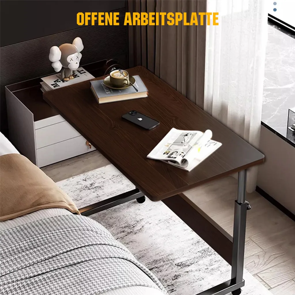 Table d'ordinateur mobile 15 kg, structure en C, coloris rustique - 4