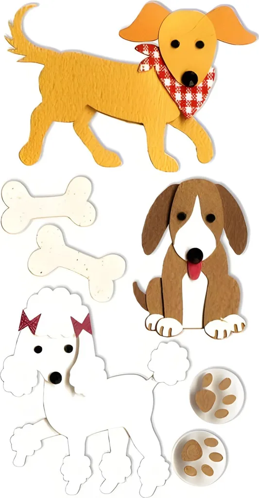 Autocollants Chiens Multicolores Heyda - Planche Stickers Loisirs Créatifs