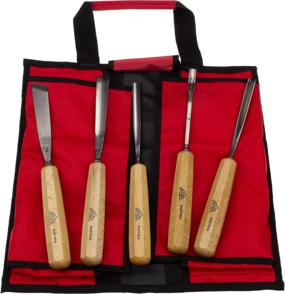 Coffret ciseaux à bois et gouges de sculpture STUBAI avec étui souple