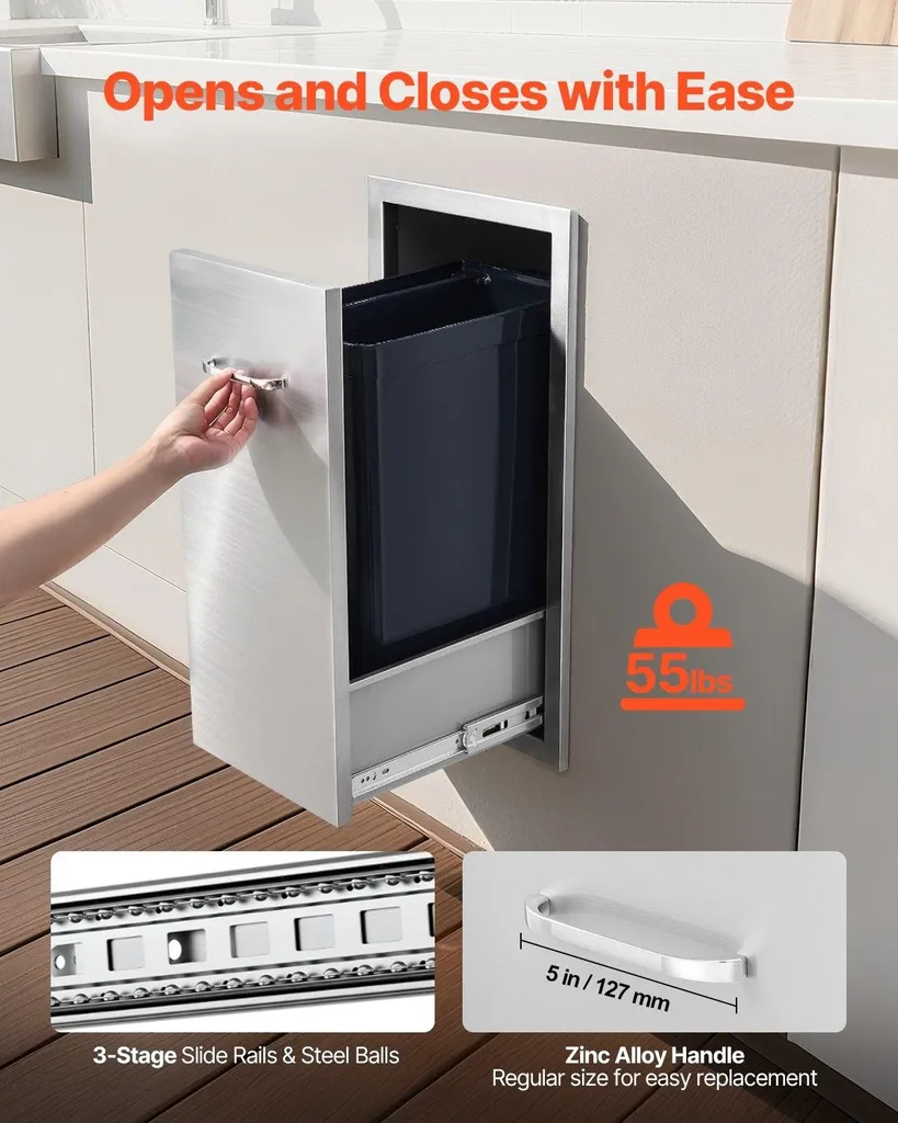 Module de Rangement Inox Encastrable pour Îlot de Barbecue Extérieur