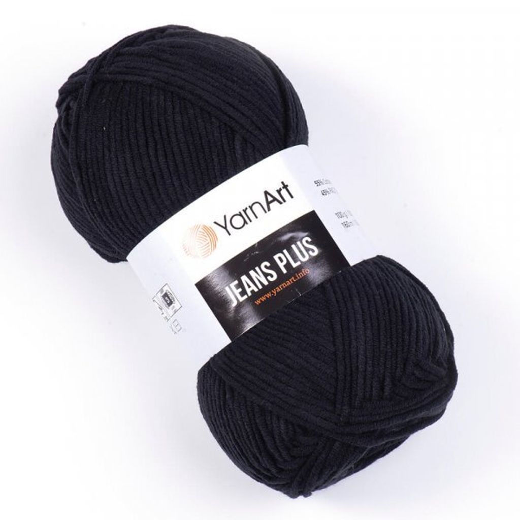 YarnArt Jeans Plus 53 Schwarz – Weiche, Strapazierfähige Produktbild 