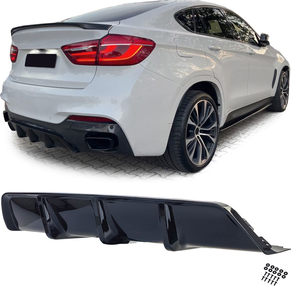 Heckdiffusor Diffusor Heck Stoßstange Schwarz Glanz für BMW Produktbild 