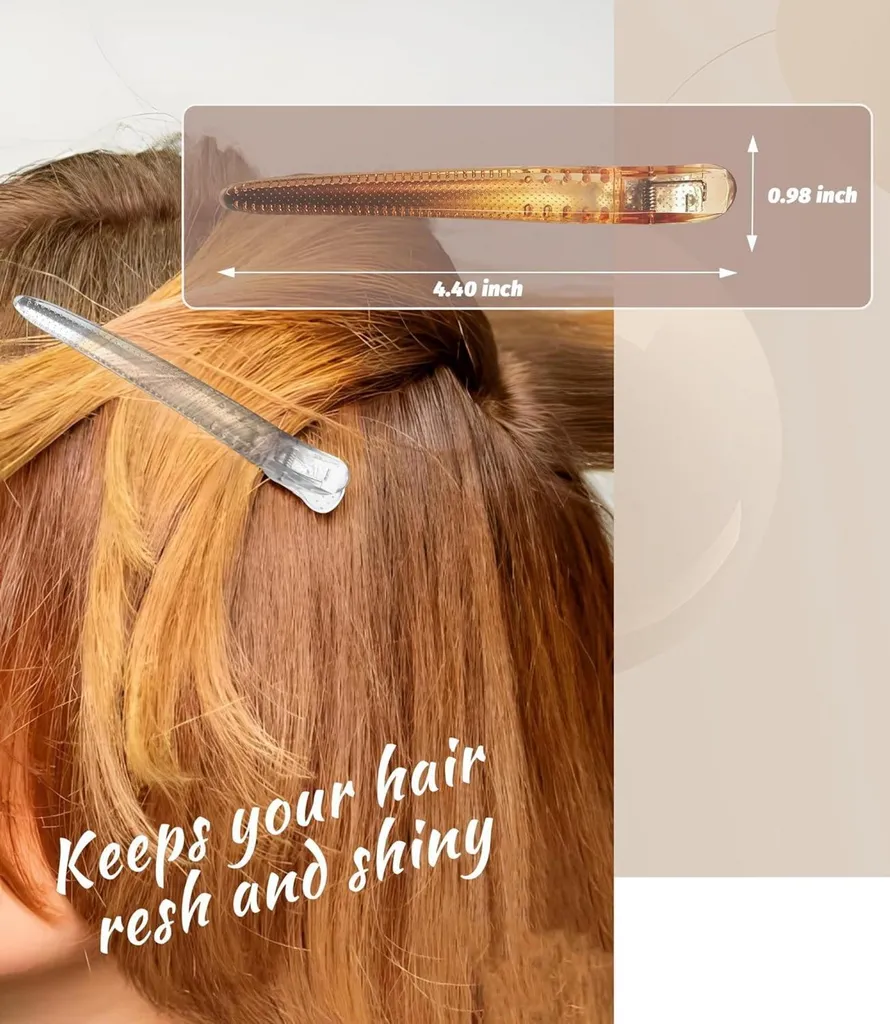 4 Pinces à cheveux professionnelles antidérapantes pour sectionnage - 3