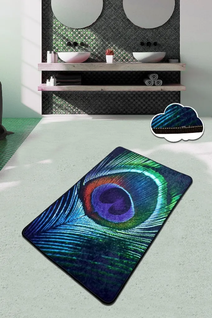 Tappetino Bagno Mijolnir Peacock Velluto 700g | Morbidezza Premium