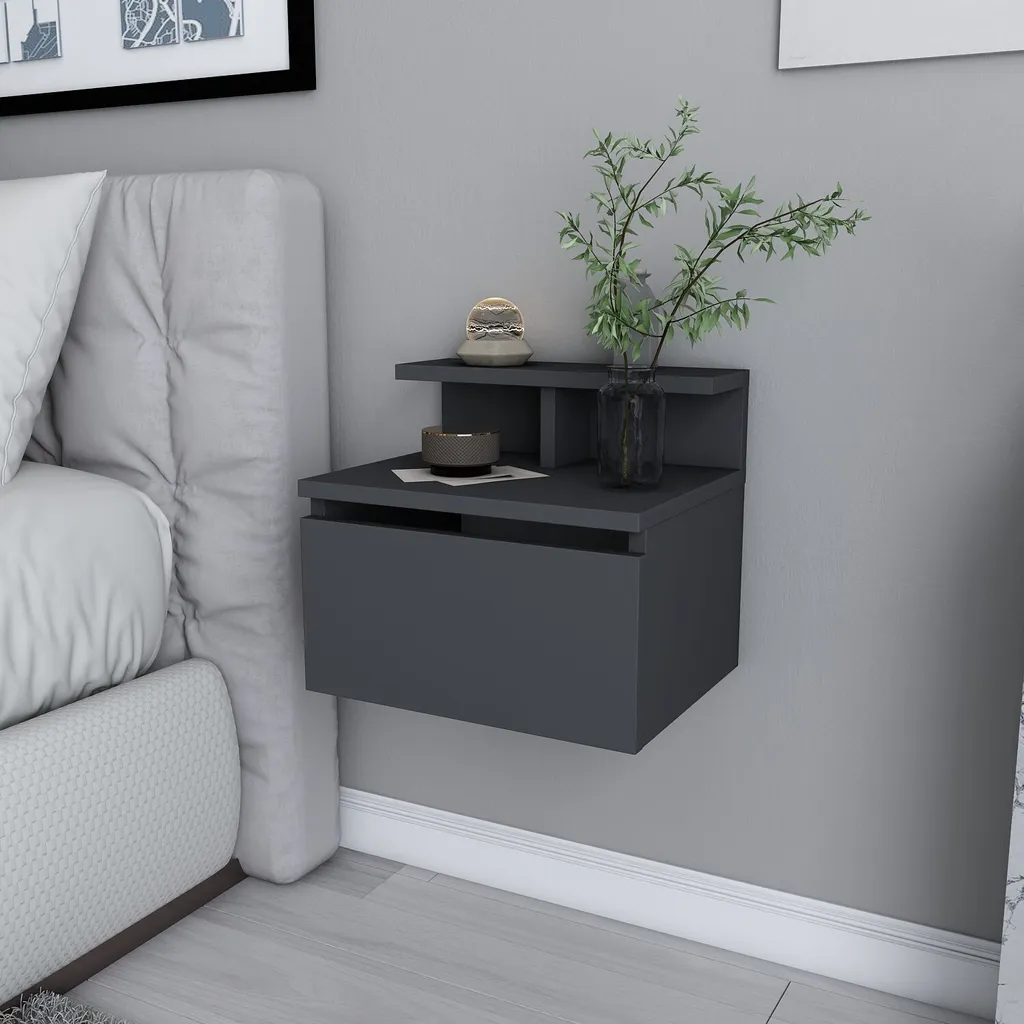 Table de chevet pour petit espace Alice Skye Decor - Anthracite
