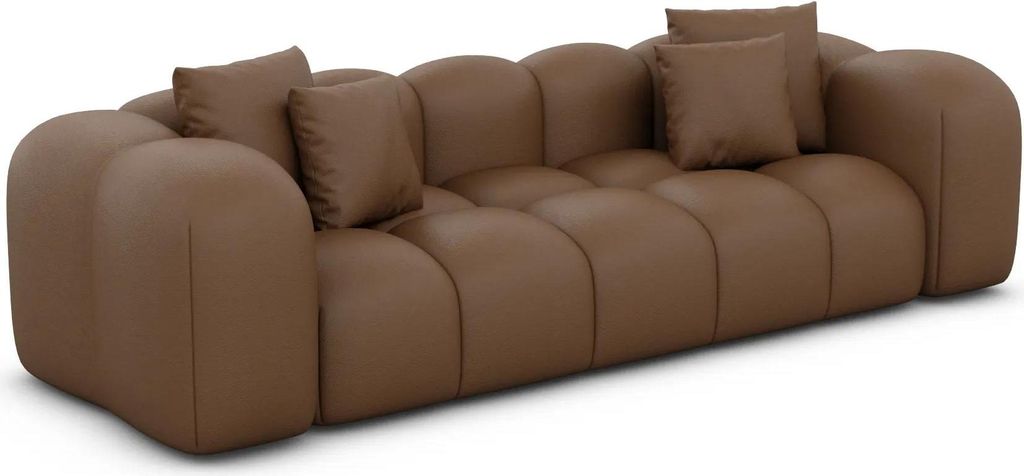 Kunstleder 3-Sitzer Couch Valora Braun