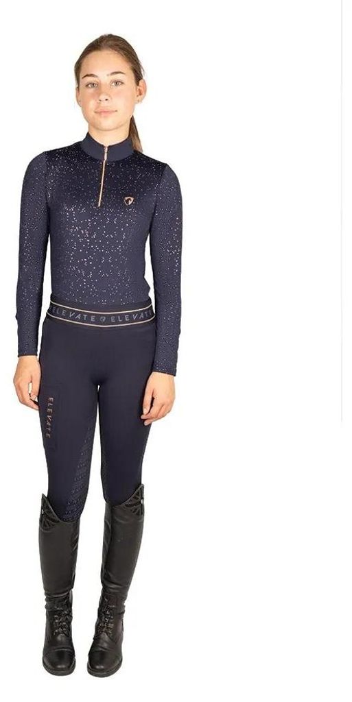 Hy - "Elevate Allure Mizs" Reitleggings für Mädchen TL7838 (128) (Marineblau/Roségold)