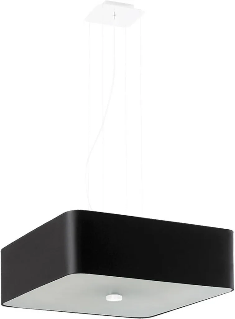 Lustre LOKKO 45 Noir Sollux Lighting 5xE27 15W en Tissu Verre et Acier