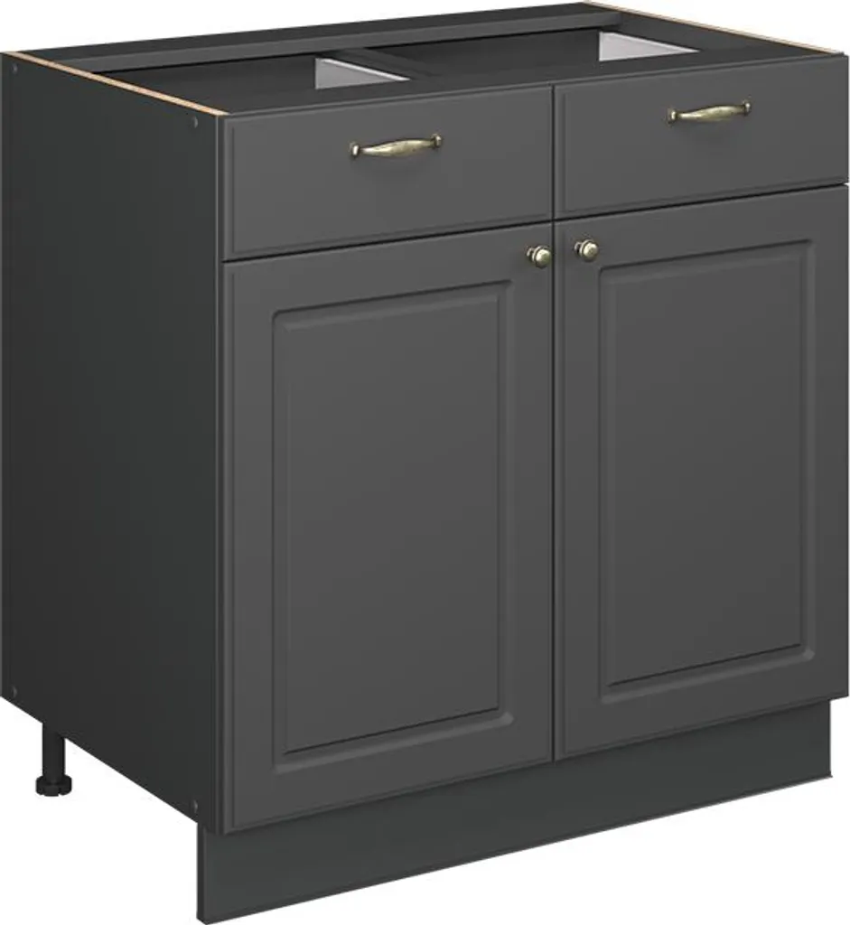 Vicco Fame-Line Meuble Cuisine Anthracite Gold 80cm Modèle 56862