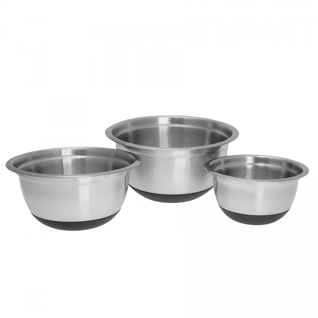 Set Ciotole Acciaio Klausberg KB-7388: 3 Pezzi con Base in Silicone